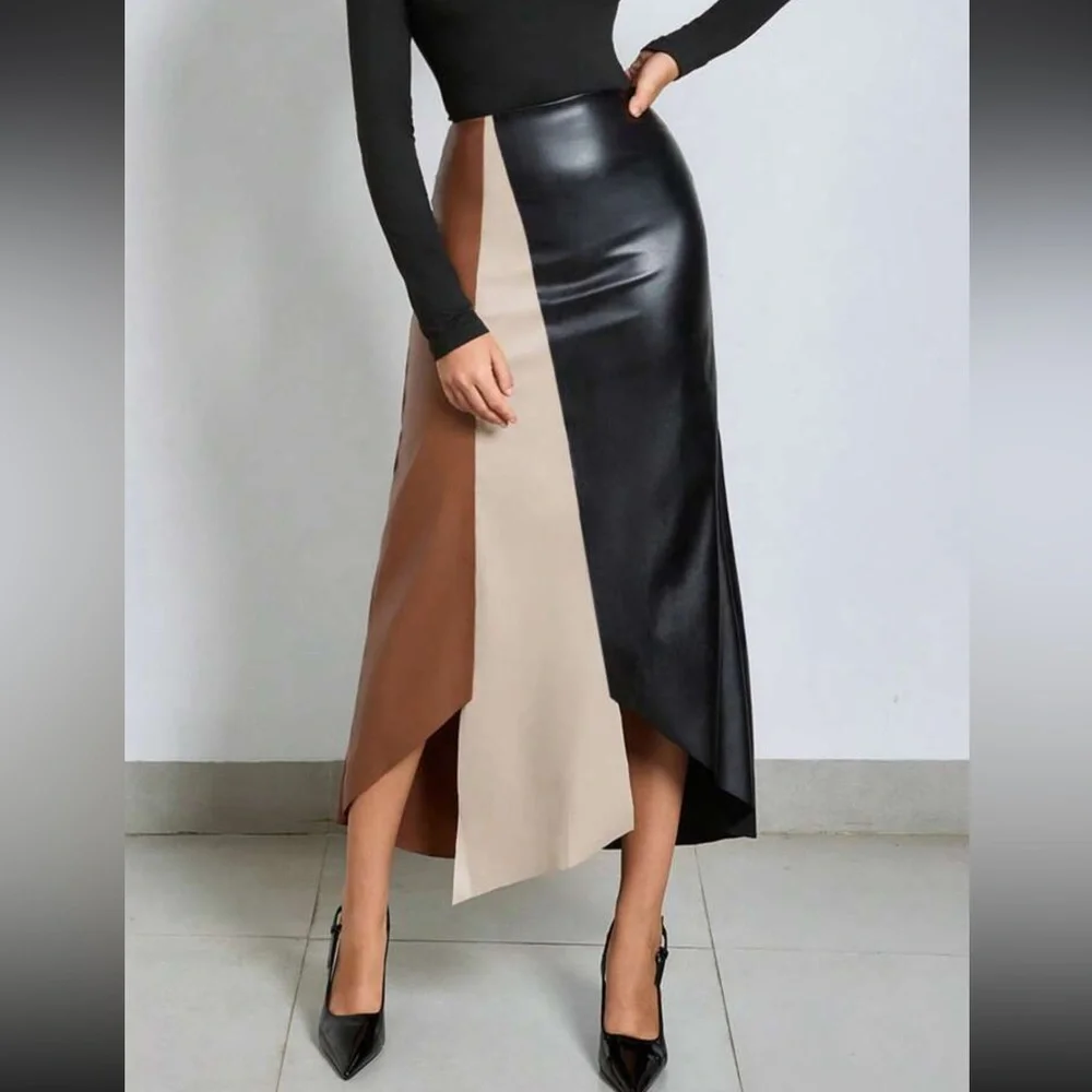 CLARA VERO Frenchy A-Line Skirt with Earthy Tones - Picture 1 of 12